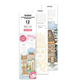 Grabie Watercolor Coloring Bookmarks: Townhouse Edition