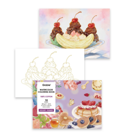 Grabie 15 Sheets 140LB Dessert-Themed  Watercolor Coloring
