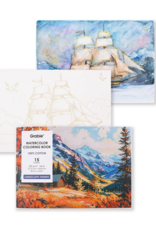 Grabie 15 Sheets 140LB Landscape-Themed  Watercolor Coloring