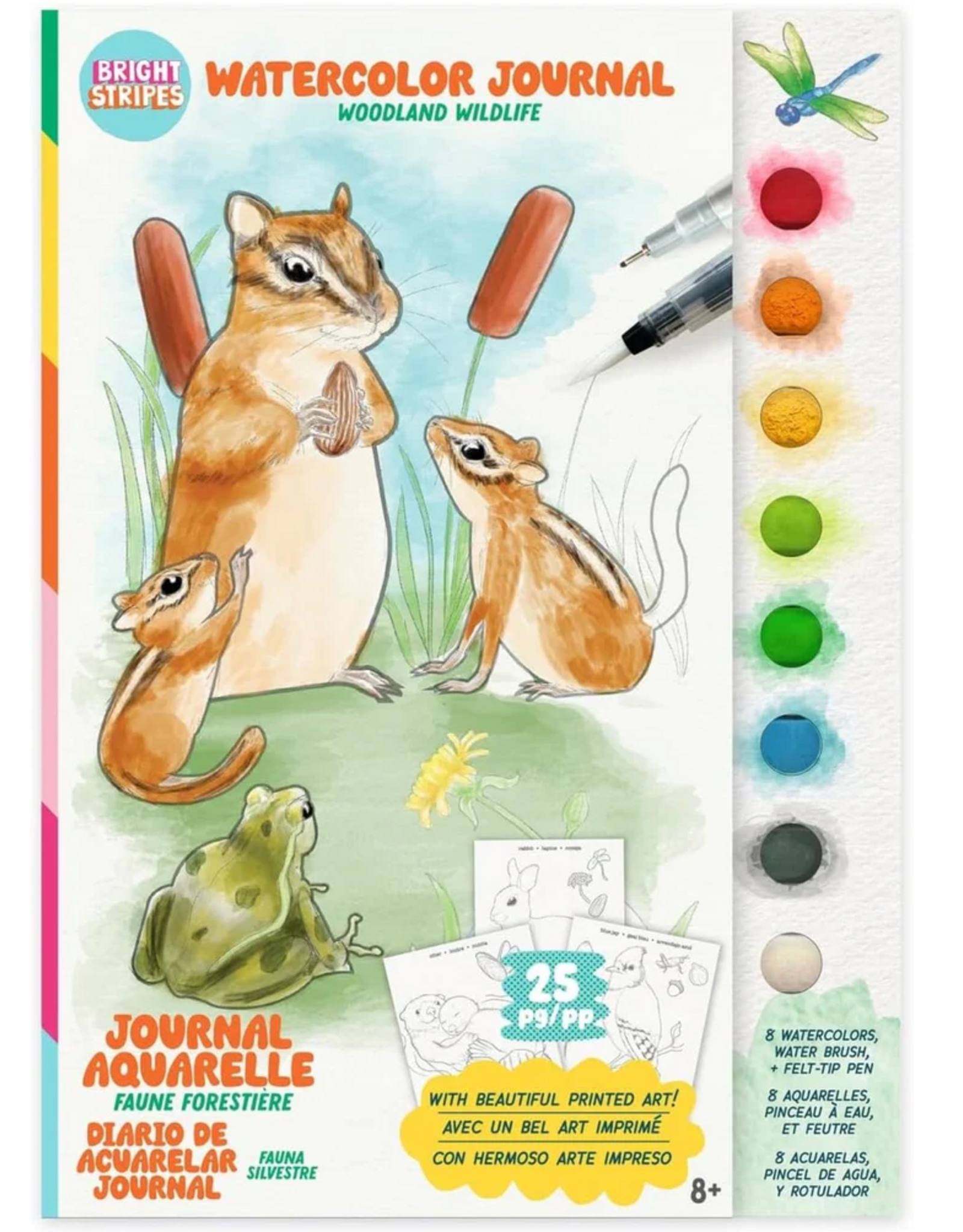 Bright Stripes Watercolor Journal Fauna