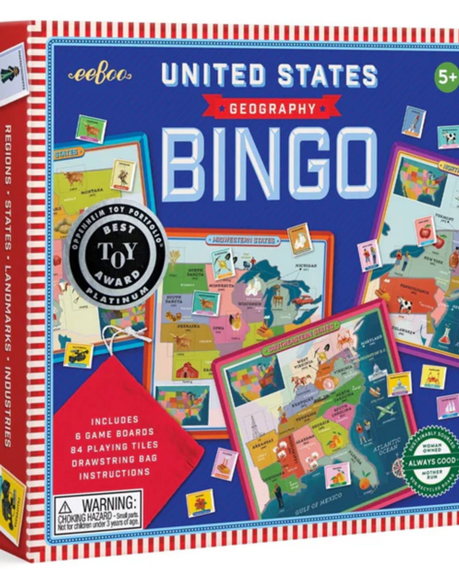 eeBoo USA Geography Bingo