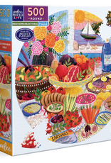 eeBoo 500pc Round Puzzle: Mediterranean Table
