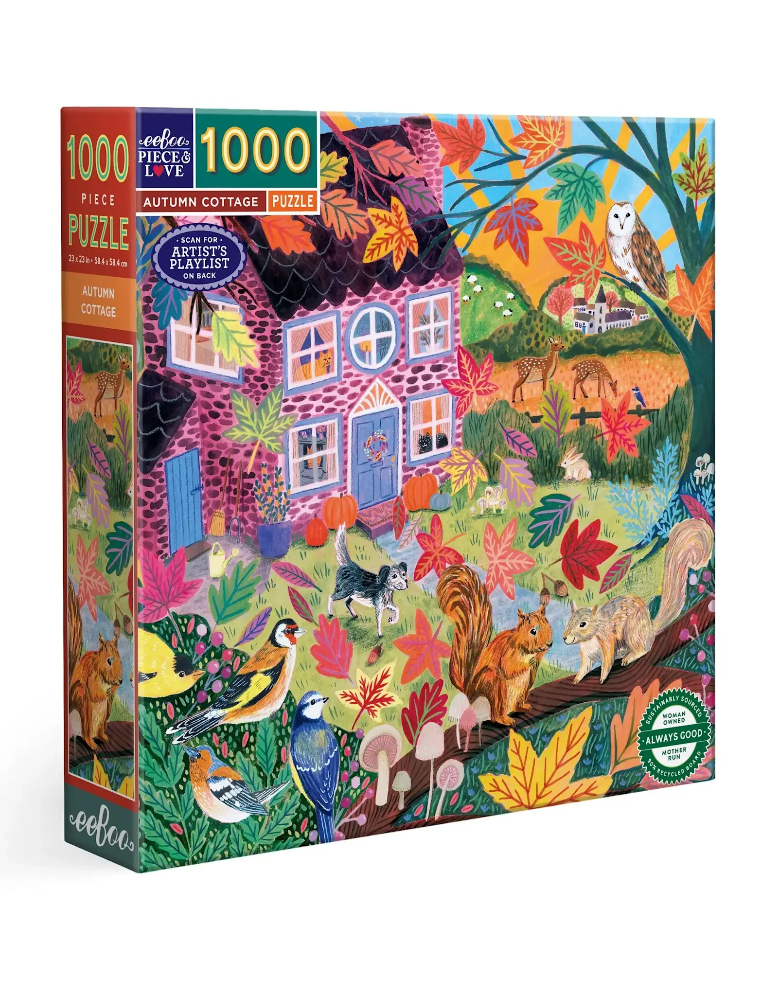 eeBoo 1000pc Puzzle: Autumn Cottage