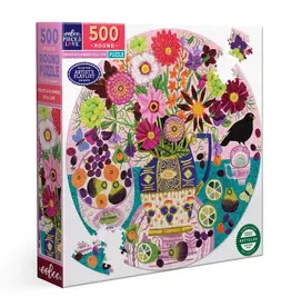 eeBoo 500pc Round Puzzle: Fruits & Flowers Still Life