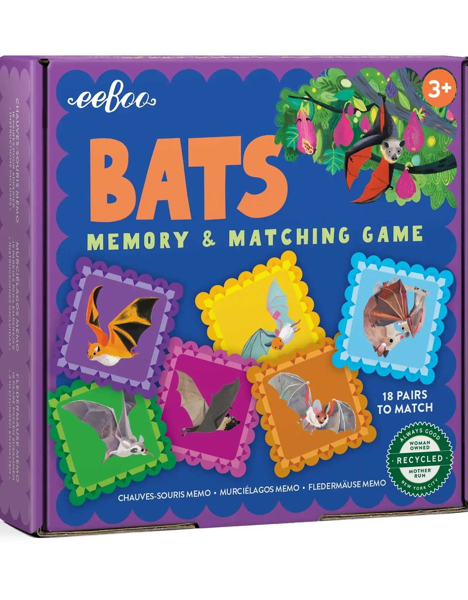 eeBoo Bat Little Square  Matching Game