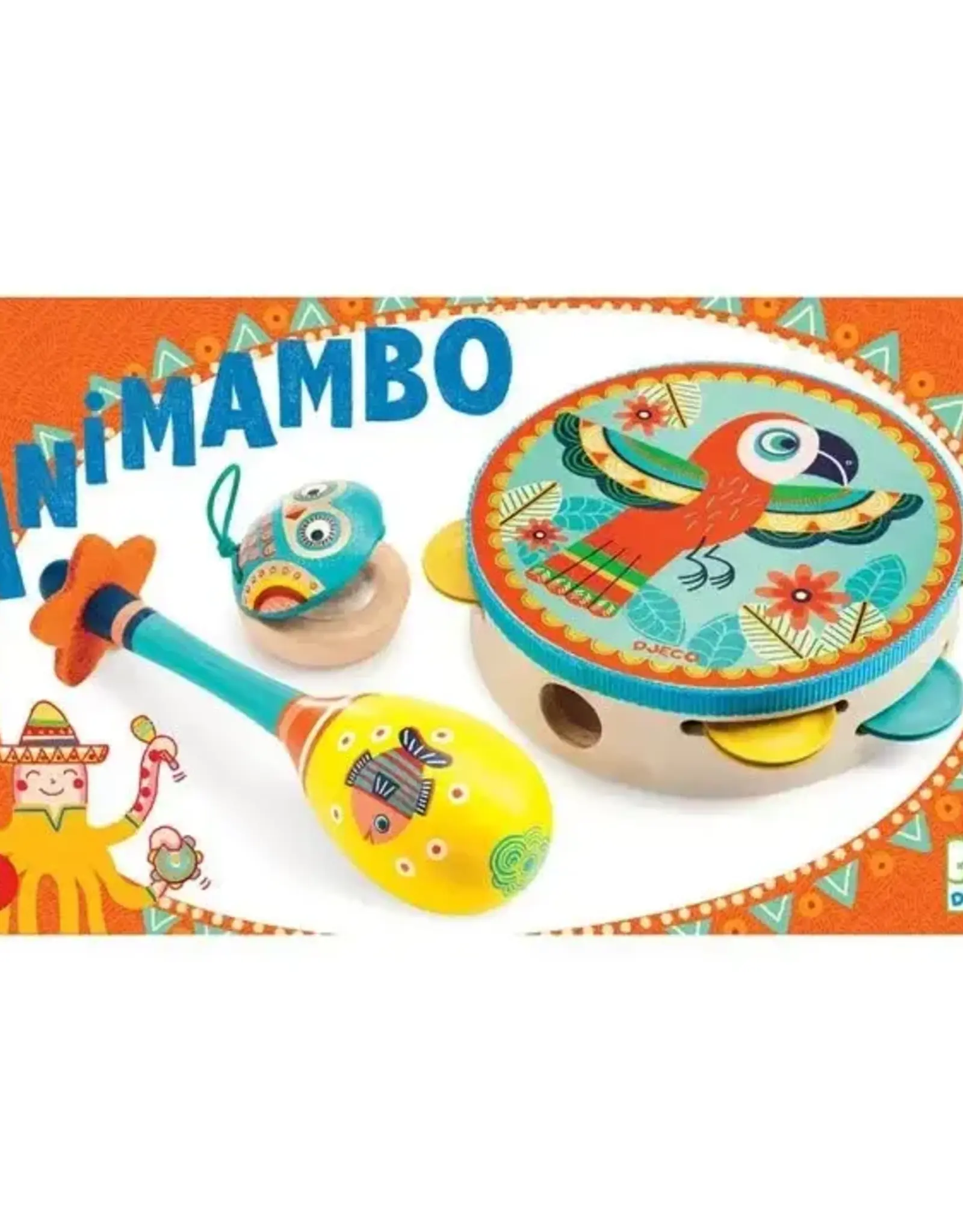 Djeco Animambo 3pc Set: Guiro, Maracas, Tambourine