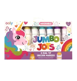 Ooly Jumbo Jots: Dual Tip Cone & Stamp Markers - Unicorn