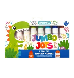 Ooly Jumbo Jots: Dual Tip Cone & Stamp Markers - Dinosaur
