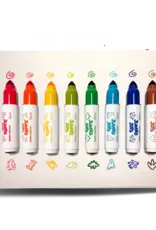 Ooly Jumbo Jots: Dual Tip Cone & Stamp Markers - Dinosaur
