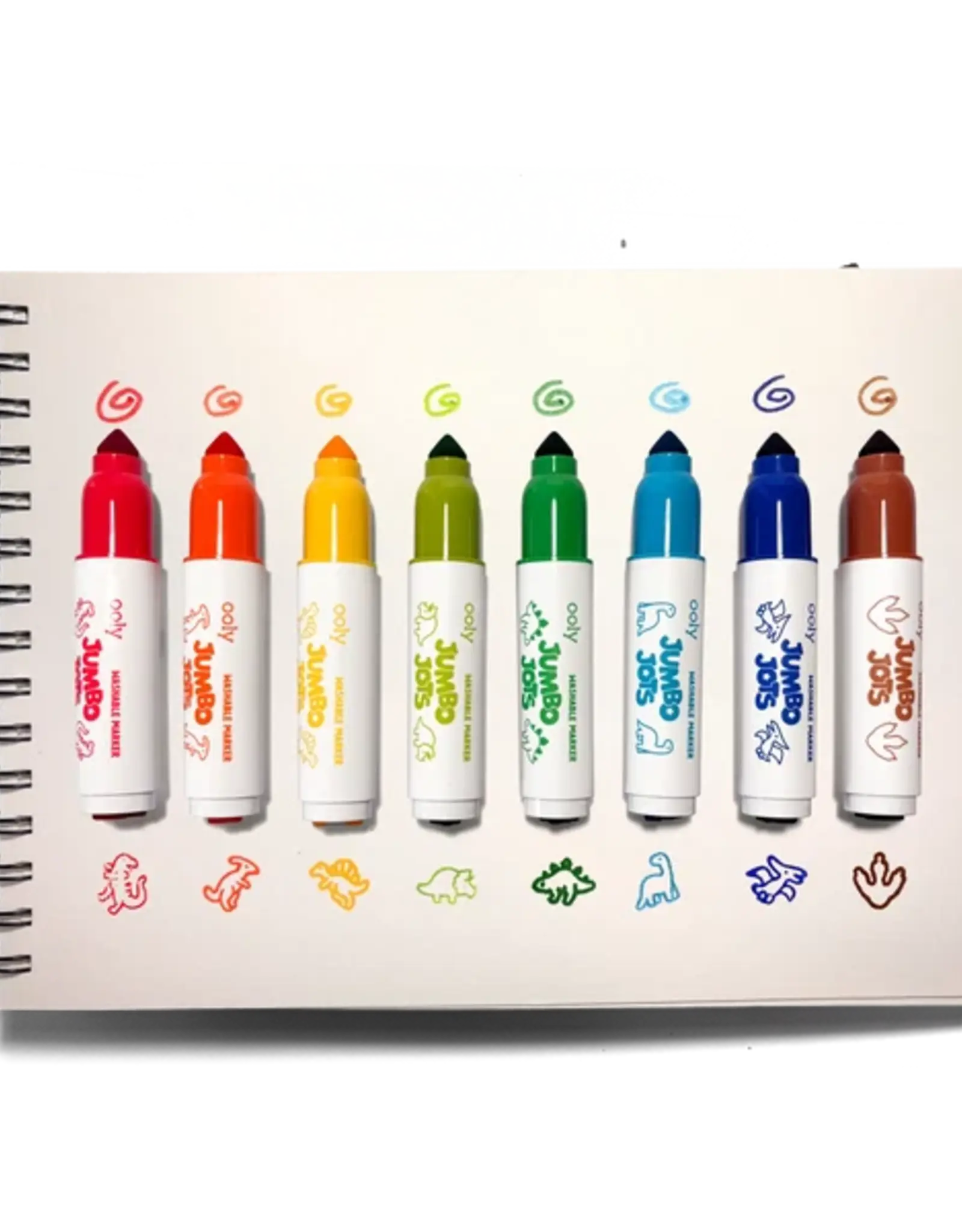 Ooly Jumbo Jots: Dual Tip Cone & Stamp Markers - Dinosaur