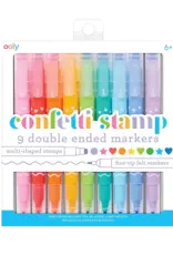 Ooly Confetti Stamp Double-Ended Markers - Set of 9