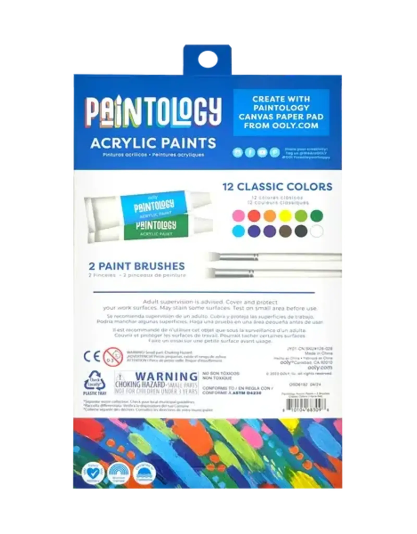 Ooly Paintology: Acrylic Paints - Classic Colors, 14pc
