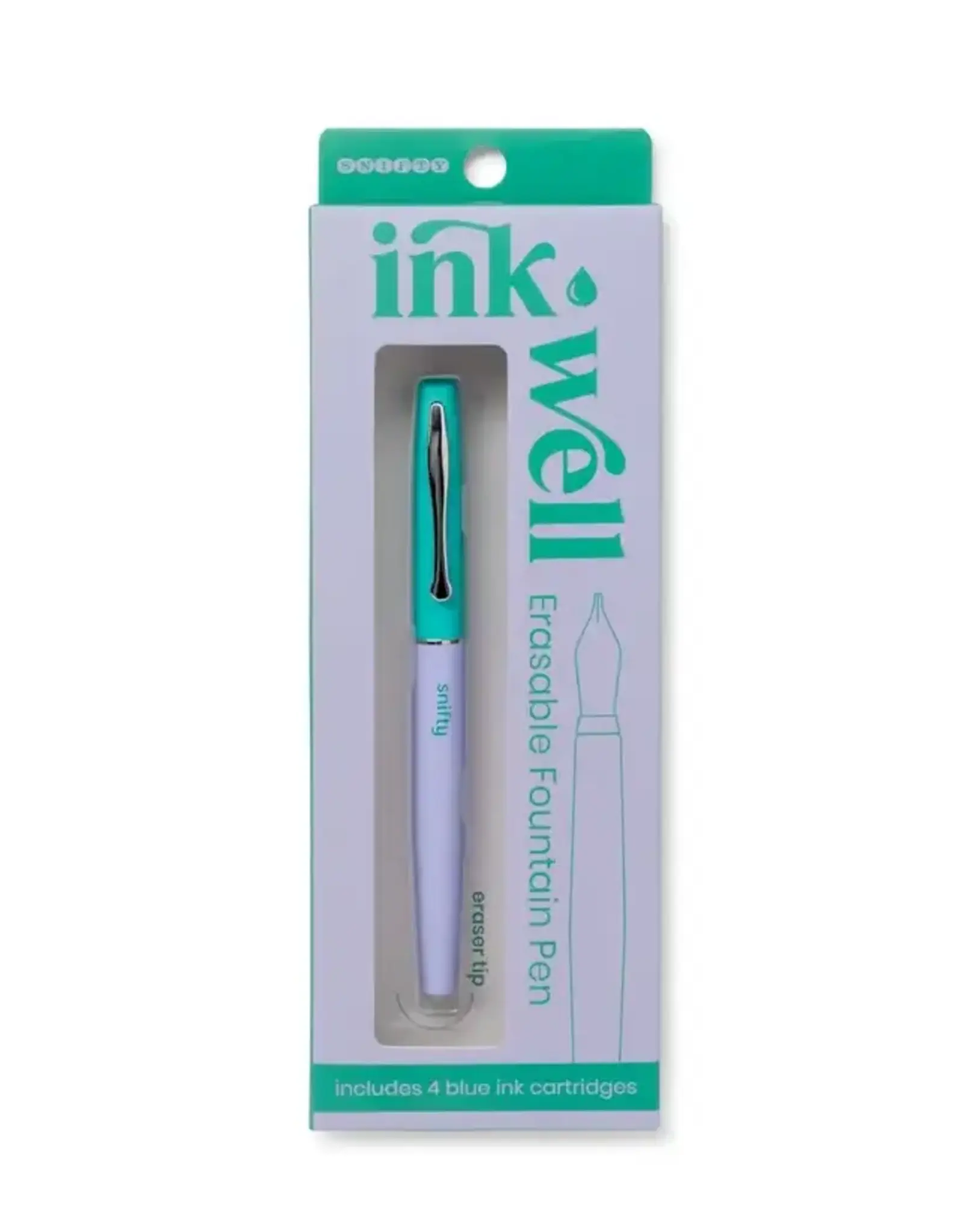 Snifty INK WELL ERASABLE FOUNTAIN PEN - PERIWINKLE/KELLY GREEN