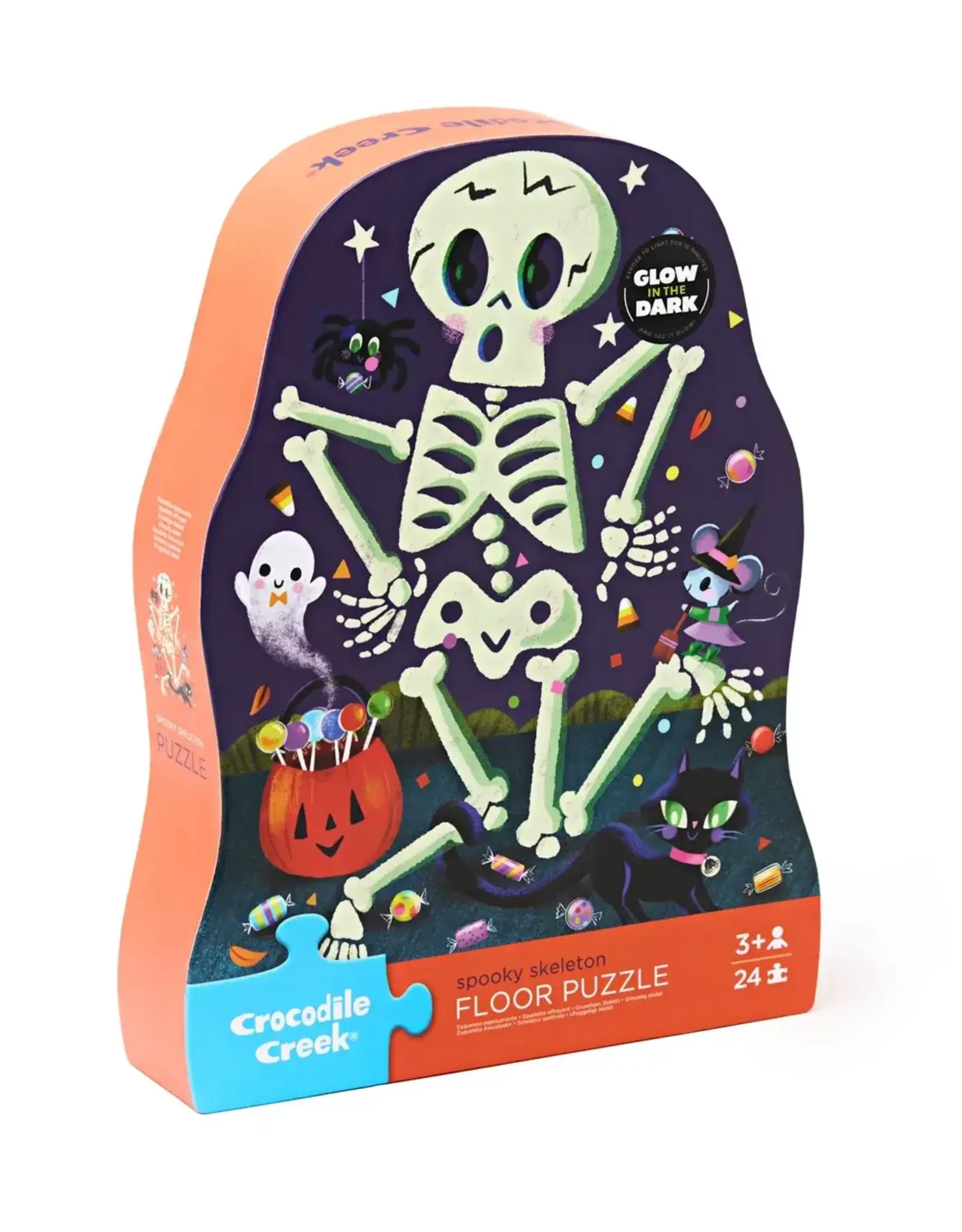Crocodile Creek 24pc Puzzle: Shape Box Spooky Skeleton