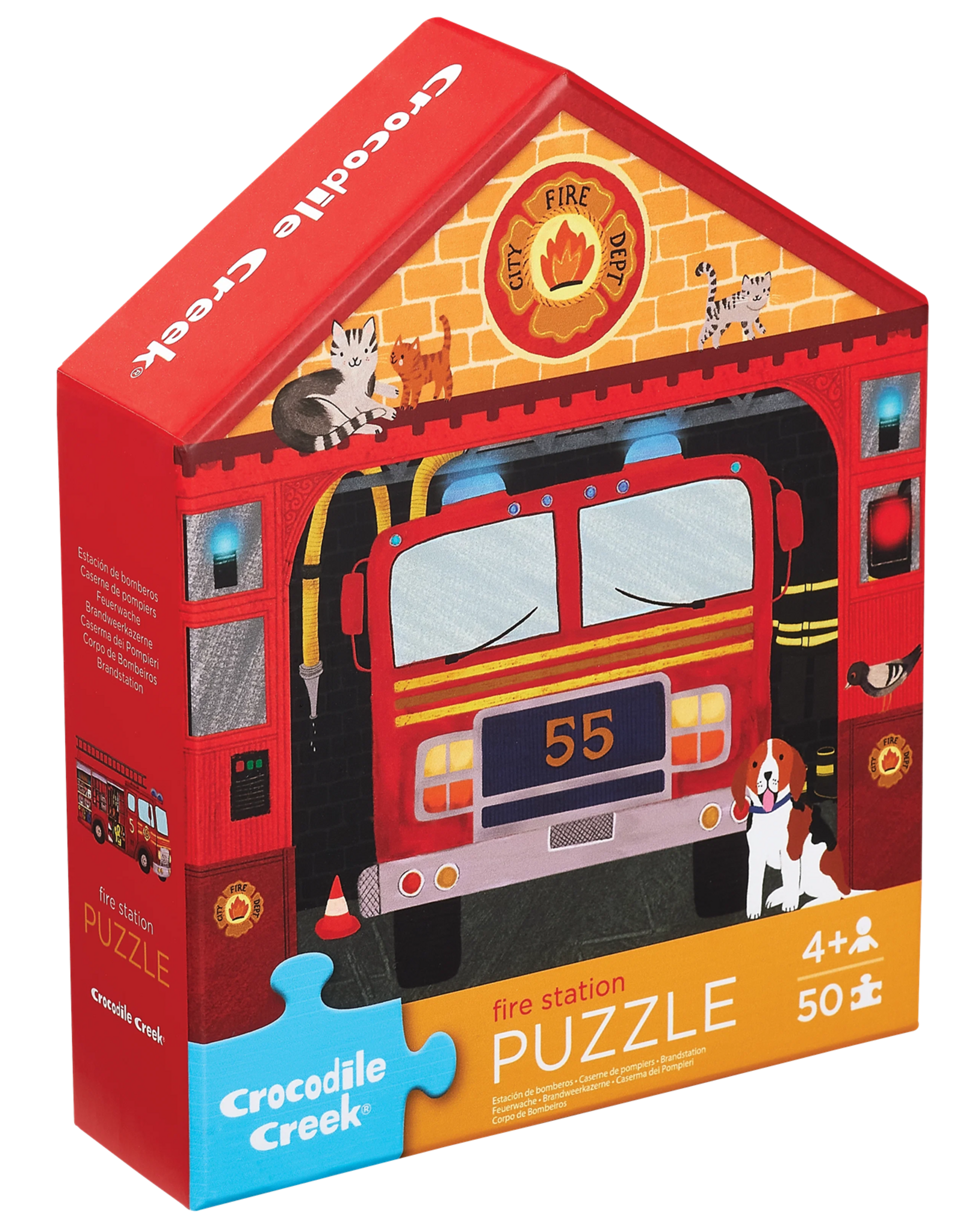 Crocodile Creek 50-pc Flat House Puzzle:  Fire House