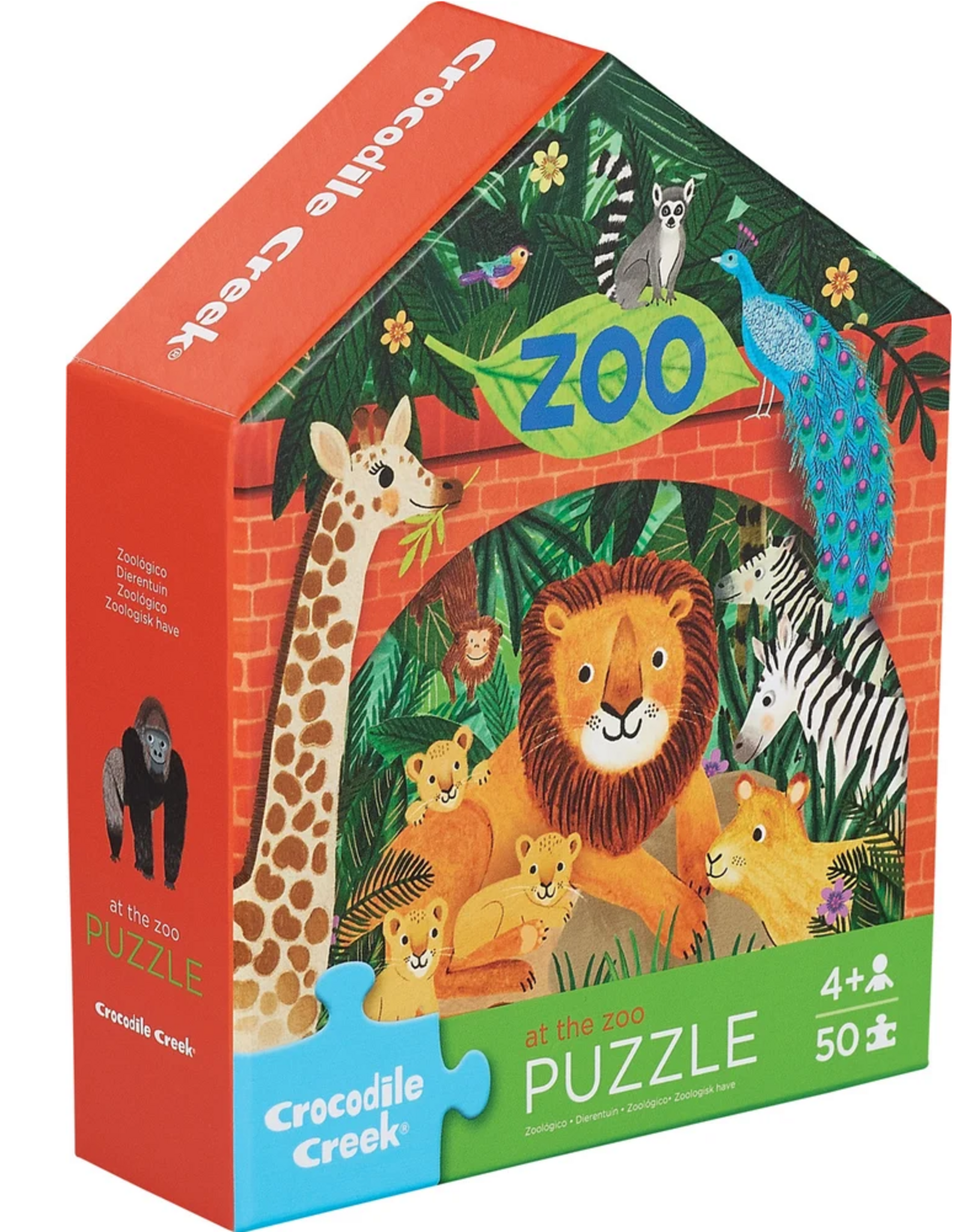 Crocodile Creek 50-pc Flat House Puzzle:  Zoo
