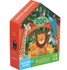 Crocodile Creek 50-pc Flat House Puzzle:  Zoo