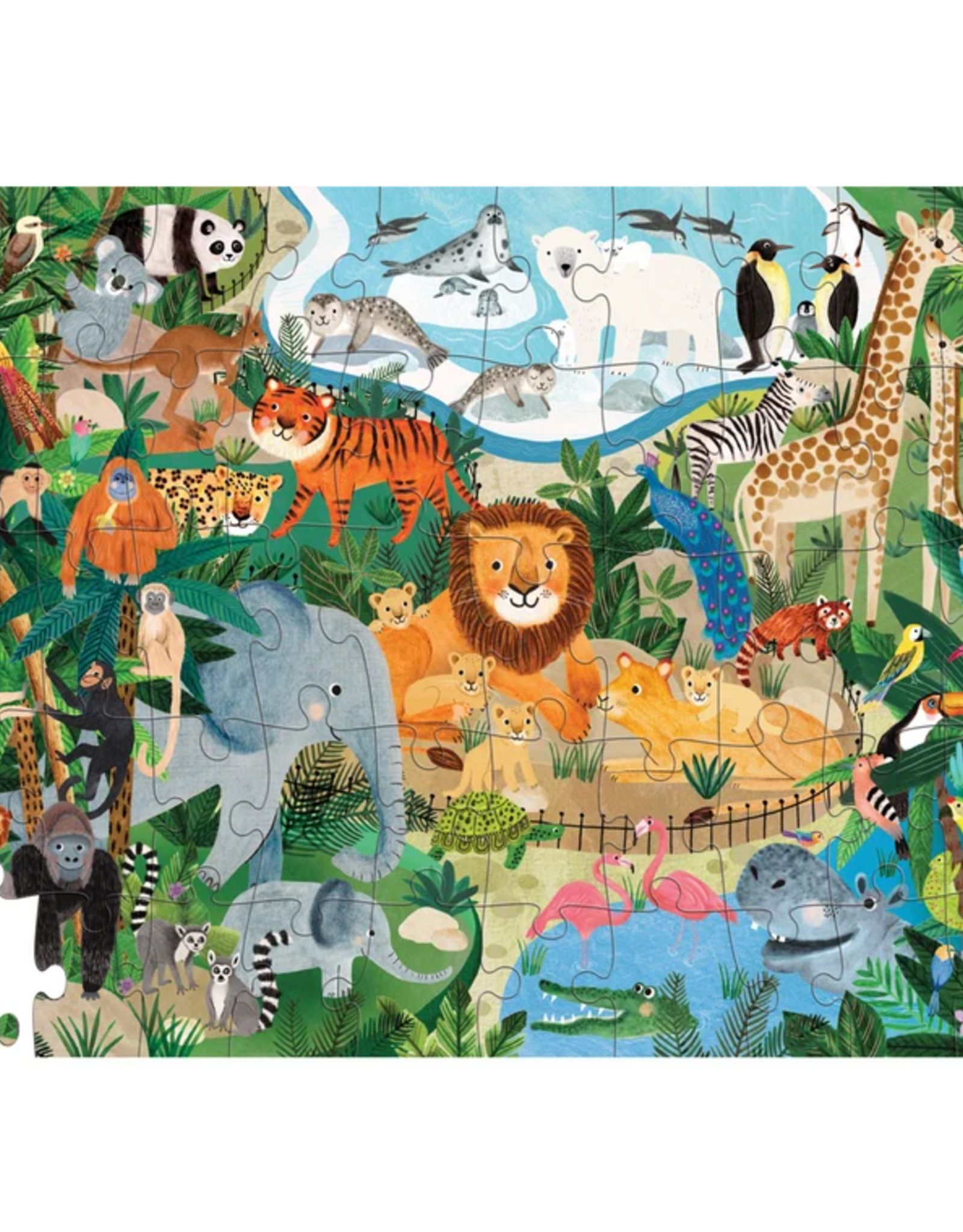 Crocodile Creek 50-pc Flat House Puzzle:  Zoo