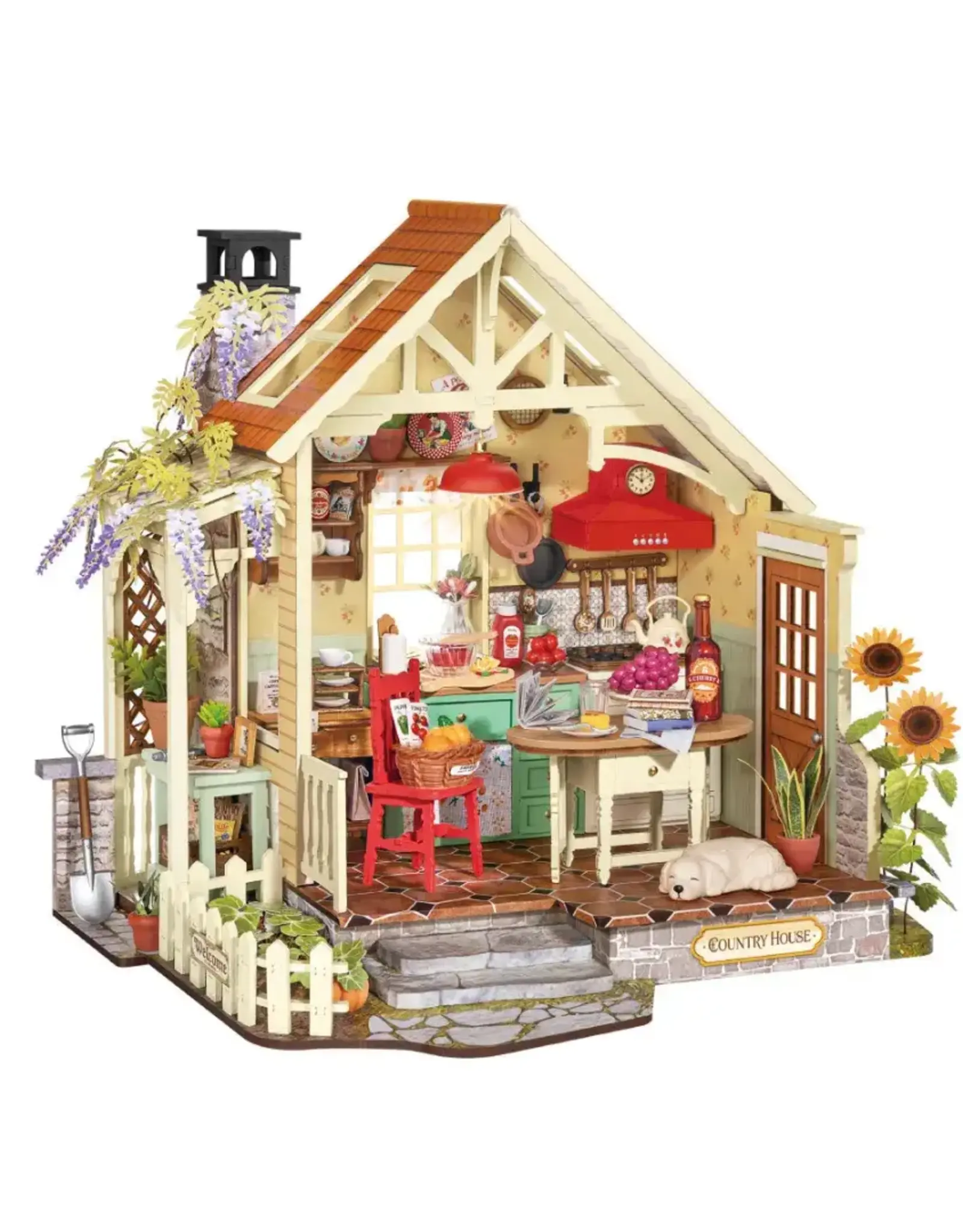 Hands Craft DIY Miniature House Kit: Sunlit Farmhouse Kitchen