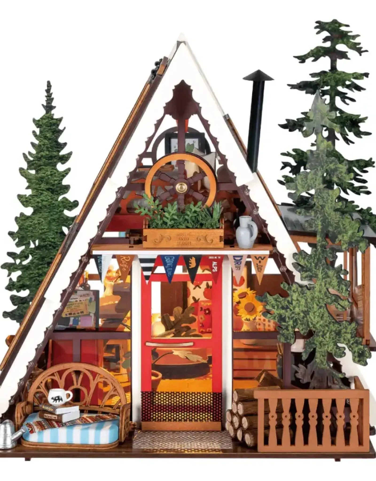 Hands Craft DIY Miniature House Kit: A-Frame Cabin