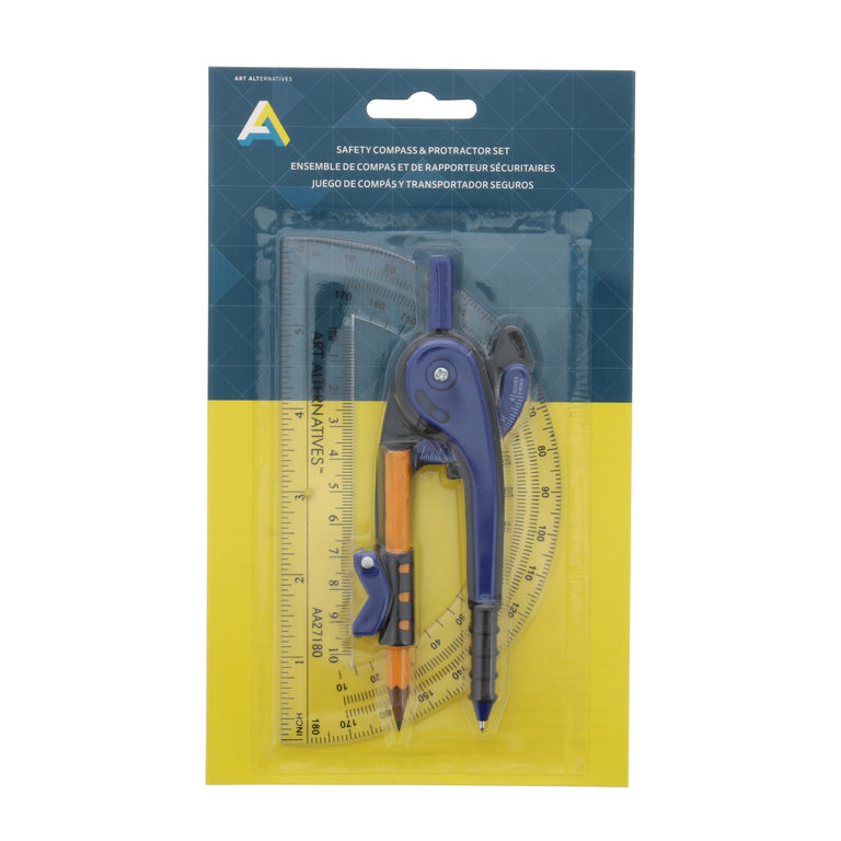 Art Alternatives Art Alternatives Safety Compass & Protractor Set