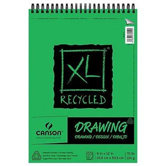 Canson XL Recycled Drawing Pad 9in x 12in 60 Sheets/Pad