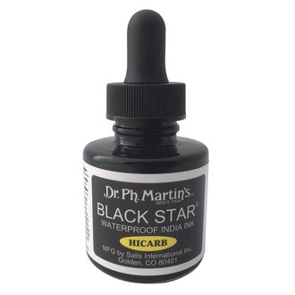 Dr. Ph. Martin's Black Star Hi-Carb Waterproof India Ink 1 oz