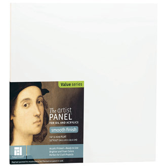 Ampersand Artist Panel Primed Smooth Uncradled 1/8" Profile 12" x 12"