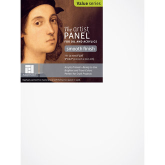 Ampersand Artist Panel Primed Smooth Uncradled 1/8" Profile 9" x 12"