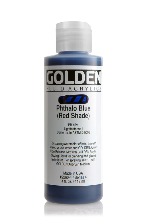 Golden Golden Fluid Acrylic Phthalo Blue Red Shade 4 oz