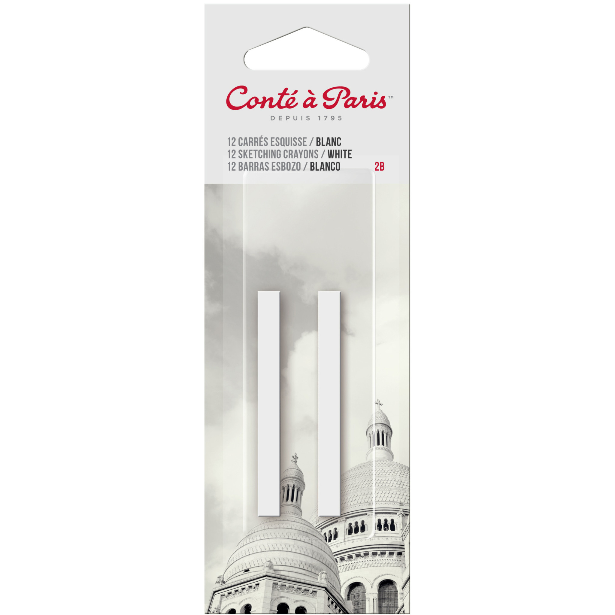 Conte Crayon 2 Pack White 2B