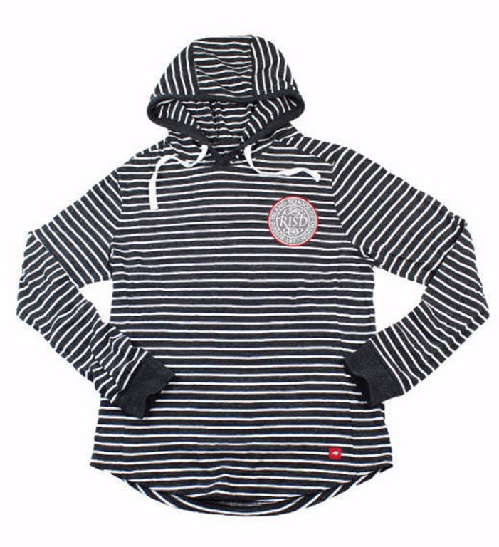 Sportiqe Striped Hood RISD Seal Lightweight Pullover