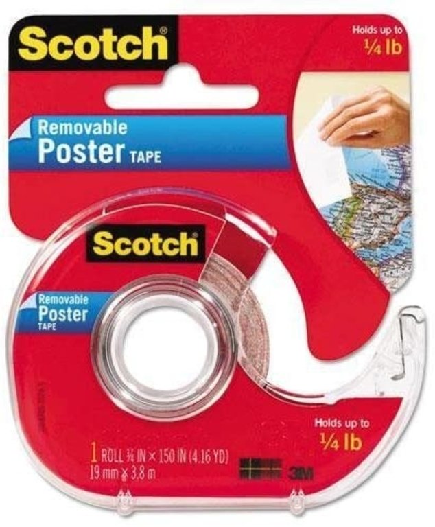 3M 3M Scotch Removable Double-Sided Poster Tape Dispenser, 3/4" x 150"
