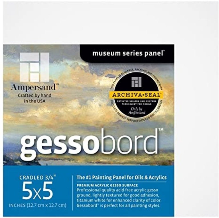 Ampersand Ampersand Gessobord Uncradled 1/8" Profile 5" x 5" 4-Pack