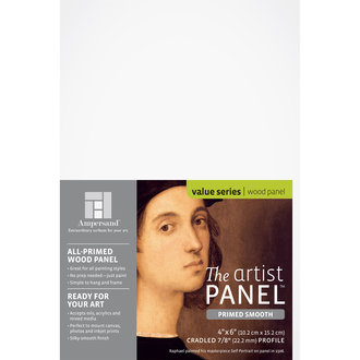 Ampersand Artist Panel Primed Smooth Cradled 7/8" Profile 4" x 6"