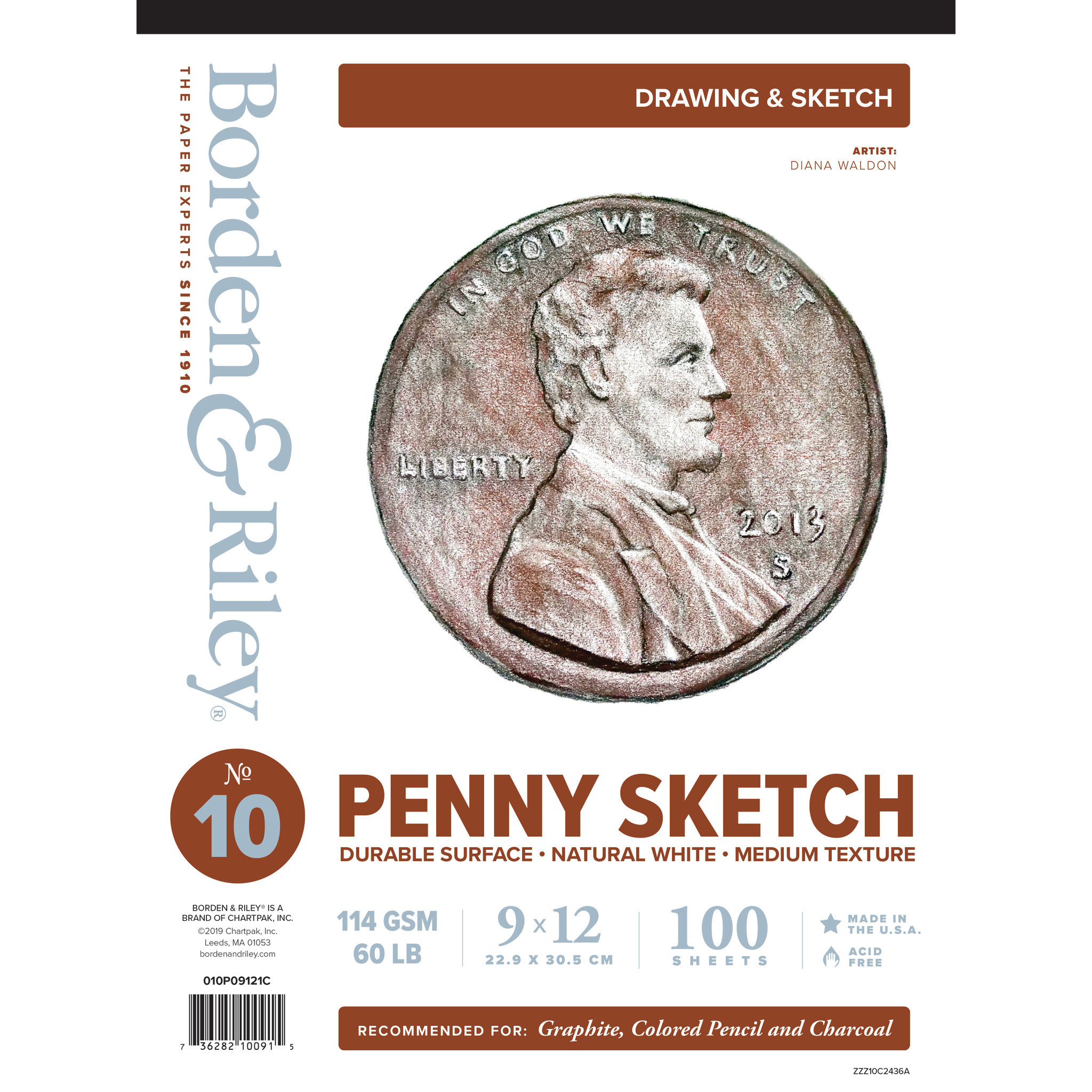 Borden & #10 Penny Bond Drawing Pad 9"x12" 100 Sheets - RISD Store