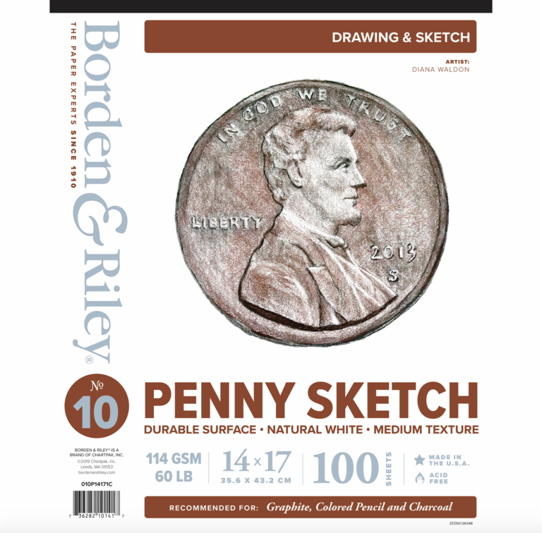Borden & Riley Borden & Riley #10 Penny Sketch Multi-Use Drawing Paper Pad 14" x 17"