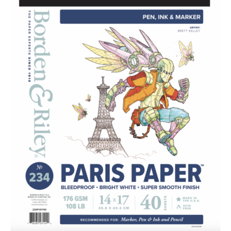 Borden & Riley #234 Paris Bleedproof Paper for Pen Pad 14" x 17" 40 Sheets/Pad Borden & Riley #234 Paris Bleedproof Paper for Pen Pad 14" x 17" 40 Sheets/Pad
