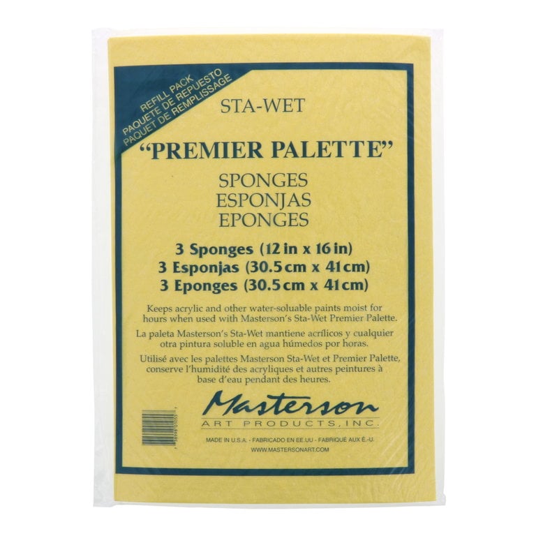 Masterson Masterson Sta-Wet Palette Sponge Refill Premier Palette Sponge 3-Pack
