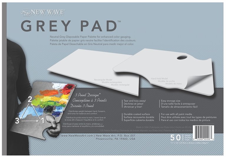 New Wave Palette New Wave Palette Grey Pad Paper Palette 11" x 16" 50 Sheets/Pad