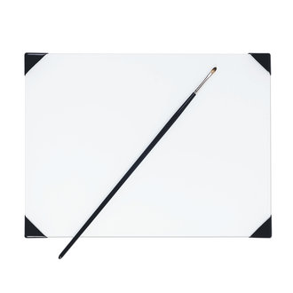 New Wave Palette POSH Glass Table Top Palette White 9" x 12"