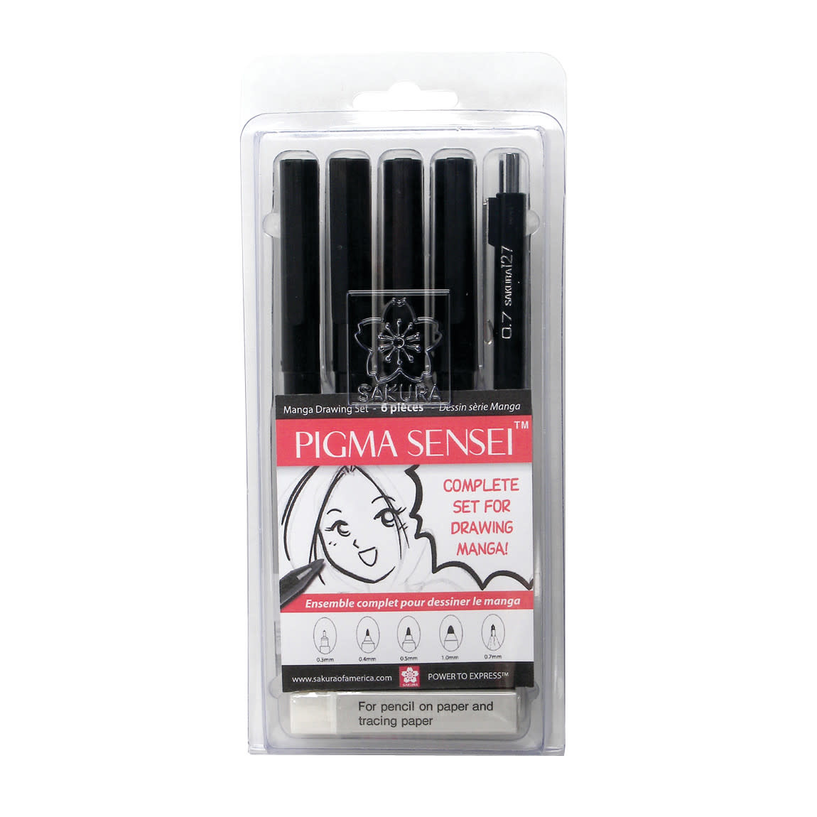 Sakura 6-Piece Pigma Sensei Manga Drawing Set