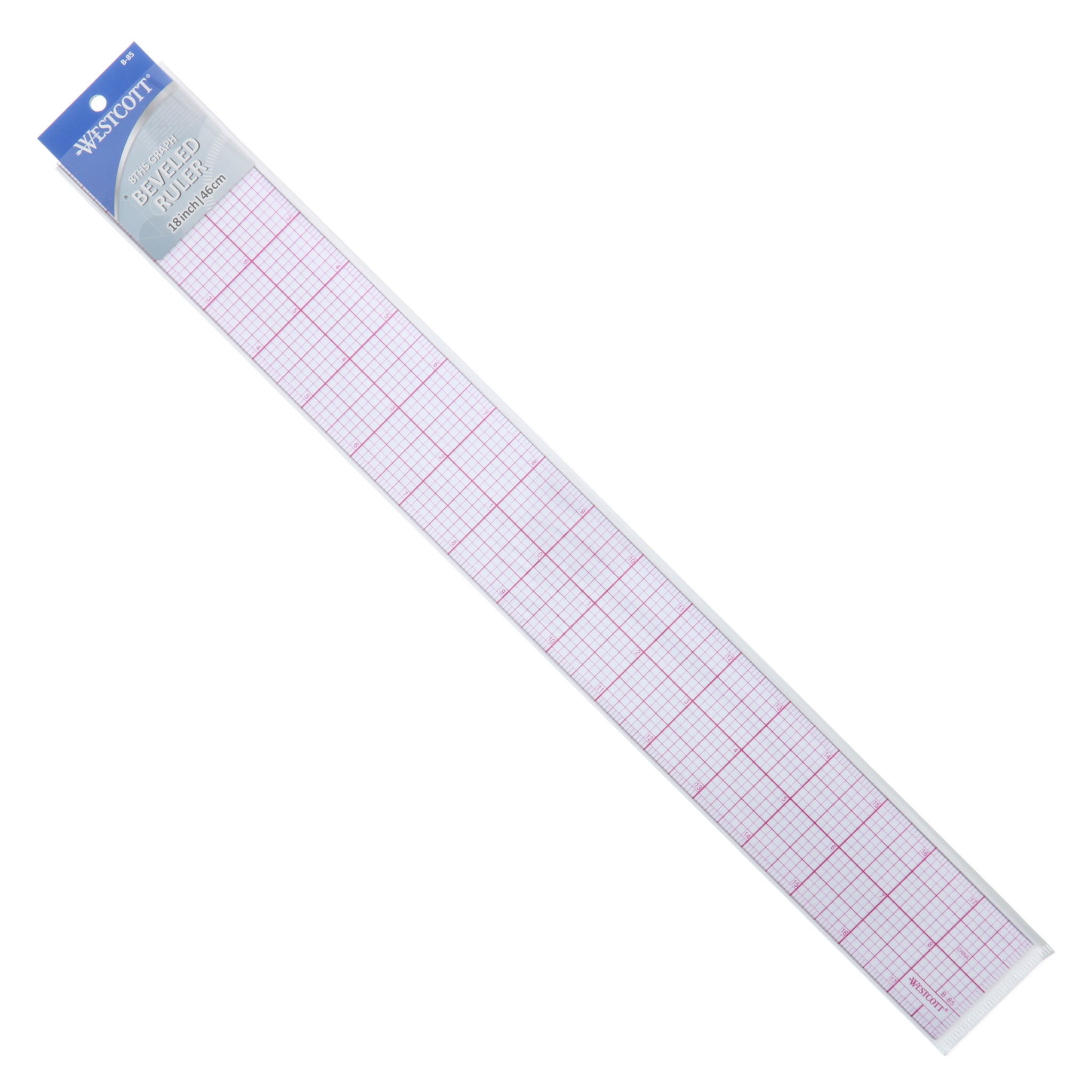 Westcott 8ths 6-Inch Beveled Transparent Ruler (B-50), Clear