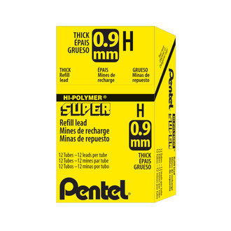 Pentel Super Hi-Polymer Leads, .9mm, H