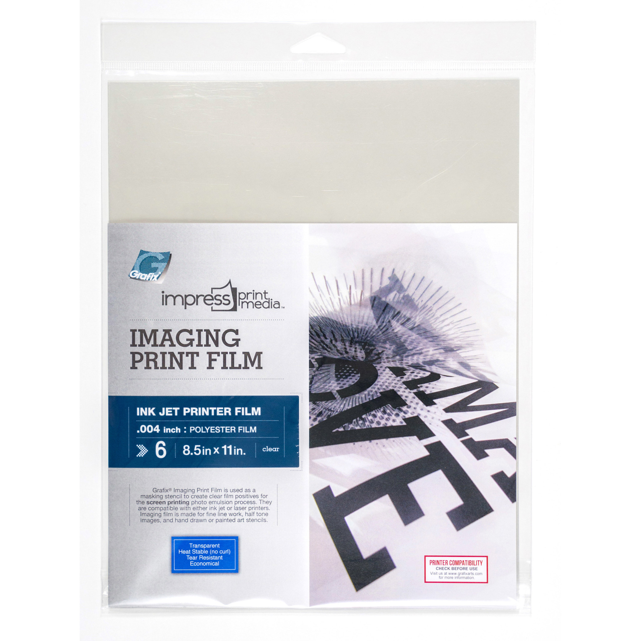 Grafix Imaging Print Film 6 Sheets 8.5" x 11" Inkjet - RISD Store