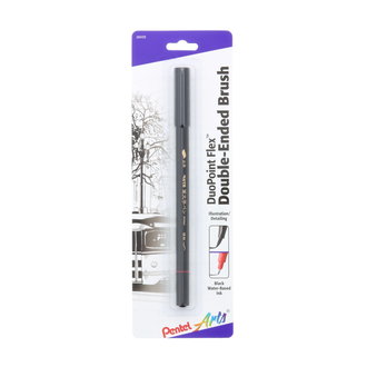 Pentel DuoPoint Double Ended Artist Pen Ultra-Fine Brush Black