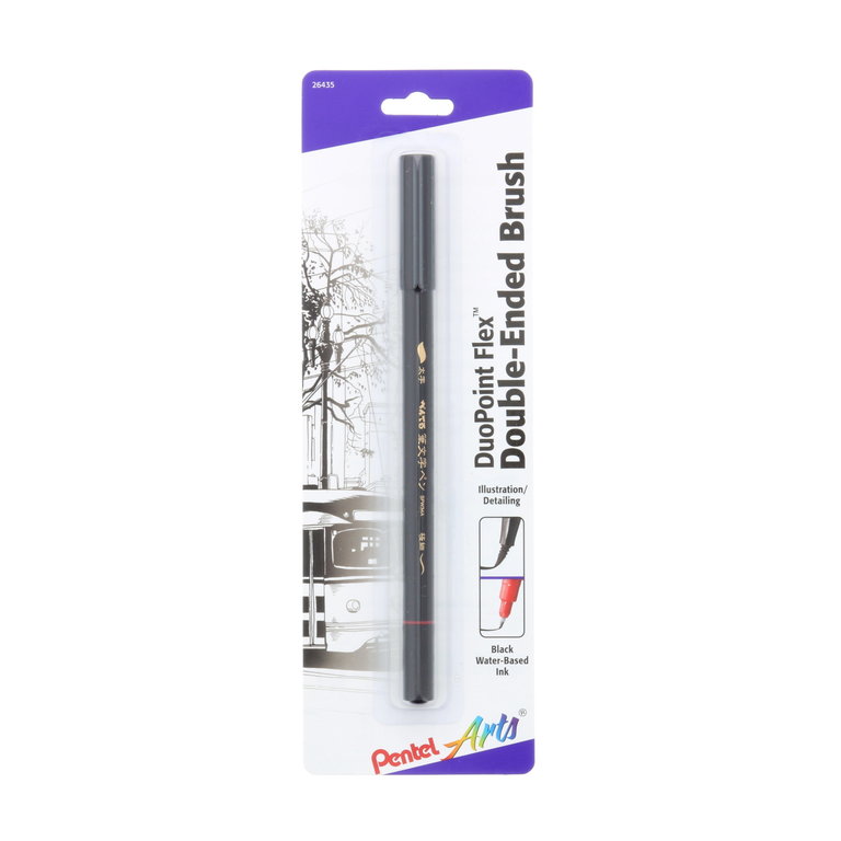 Pentel Pentel DuoPoint Double Ended Artist Pen Ultra-Fine Brush Black