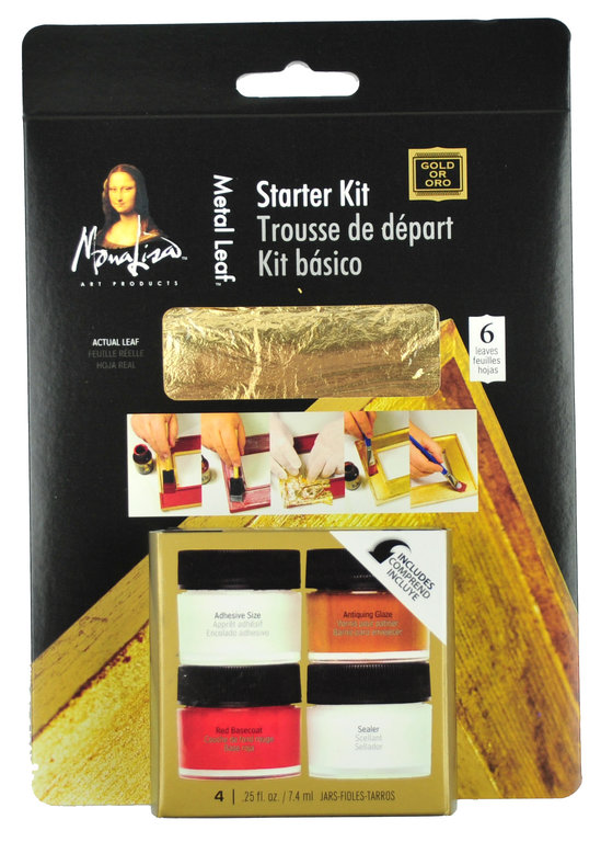 Mona Lisa Mona Lisa Gold Leaf Starter Kit 4 Pieces plus Gold Leaf Sheet