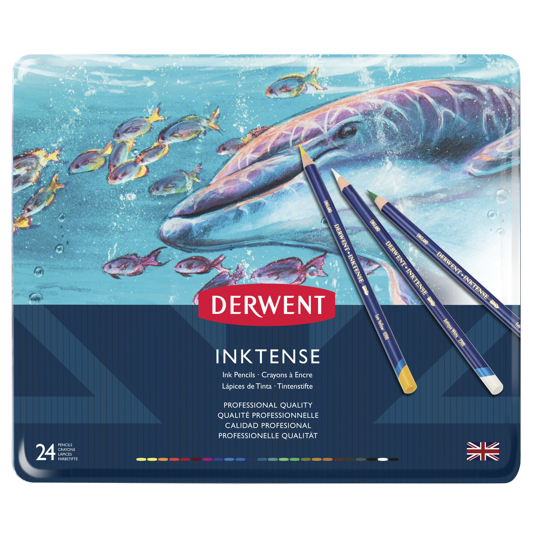 Derwent Tinted Charcoal 24 Pencil Tin Set