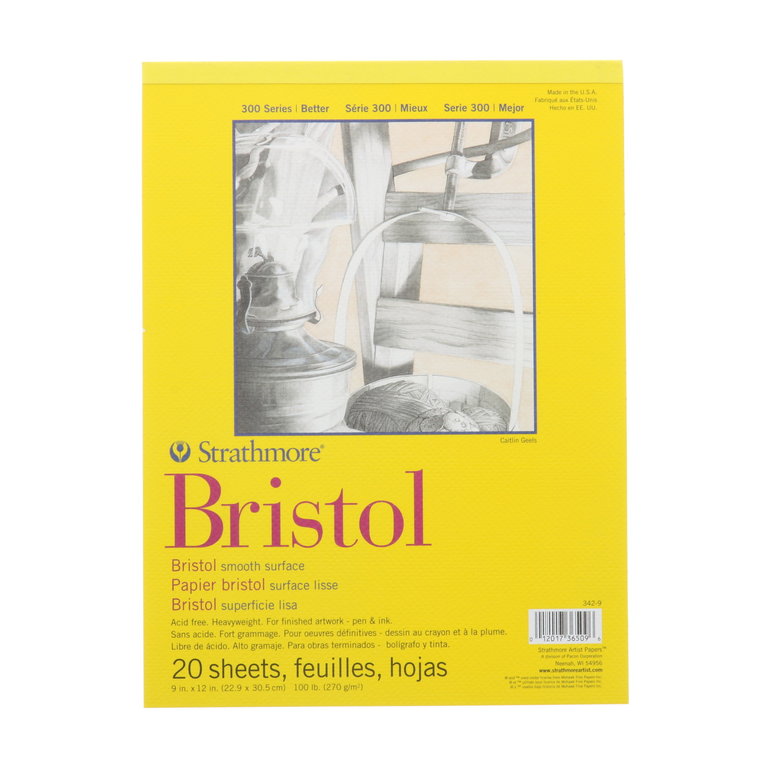 Strathmore Bristol Pad Smooth 9"x12" 20 Sheets RISD Store